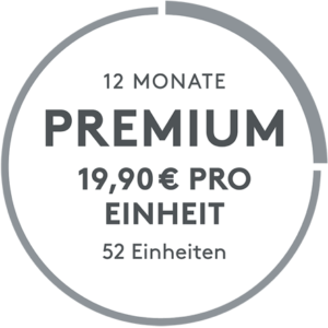 12 Monate Premium Paket 19,90€ pro Trainingseinheit